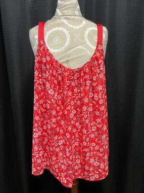 Lane Bryant Red Floral Sleeveless Tank